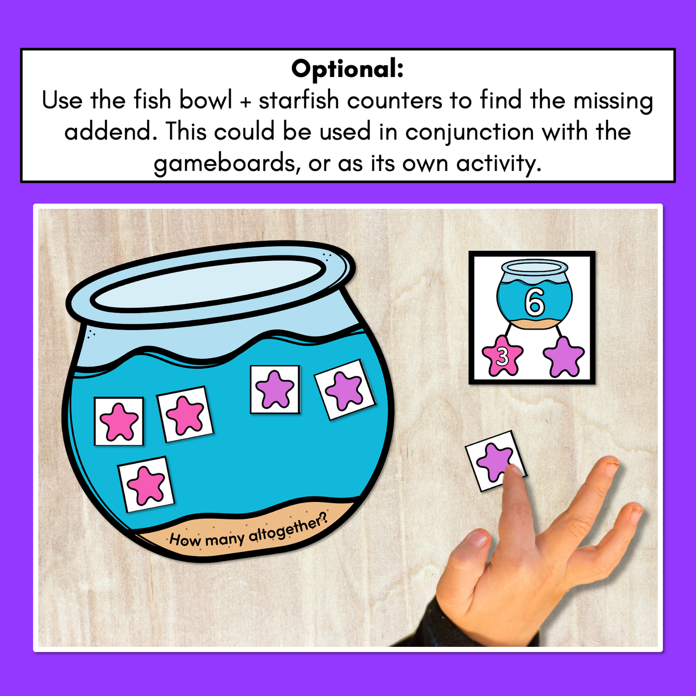 Missing Addends to 20 - Differentiated Ocean-Theme Maths Game for Kindergarten
