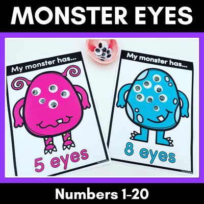 Monster Eyes Counting Activity - Numbers 1 to 20