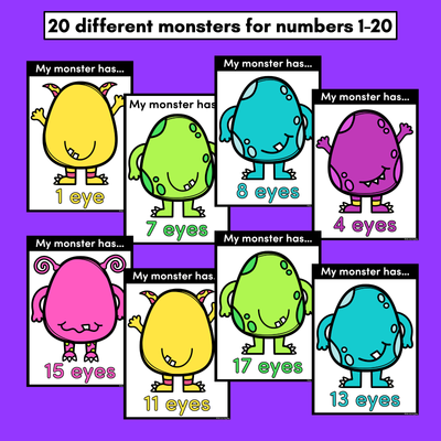 Monster Eyes Counting Activity - Numbers 1 to 20