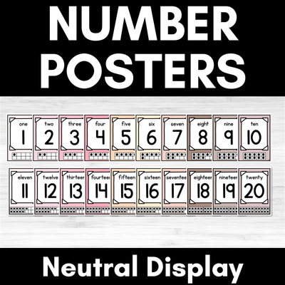 Number Posters NEUTRAL COLOURS