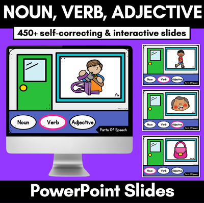 Nouns Verbs Adjective Interactive PowerPoint Slides
