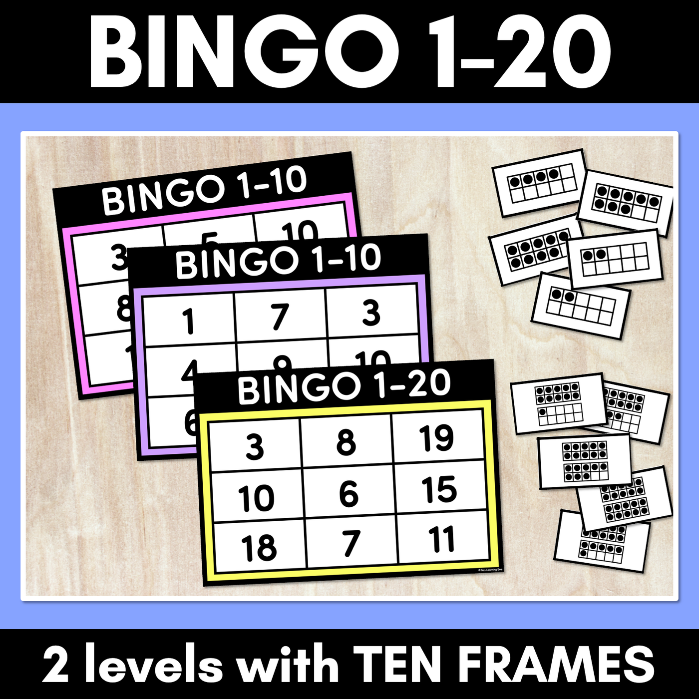 Number 1-20 Bingo with Ten Frames
