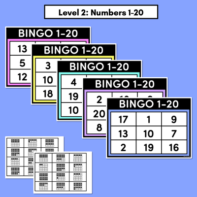 Number 1-20 Bingo with Ten Frames