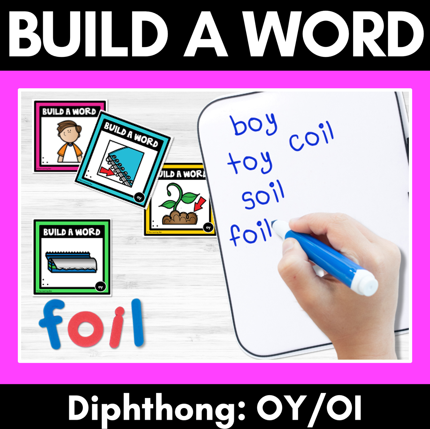 DIPHTHONG OI & OY Word Building Cards