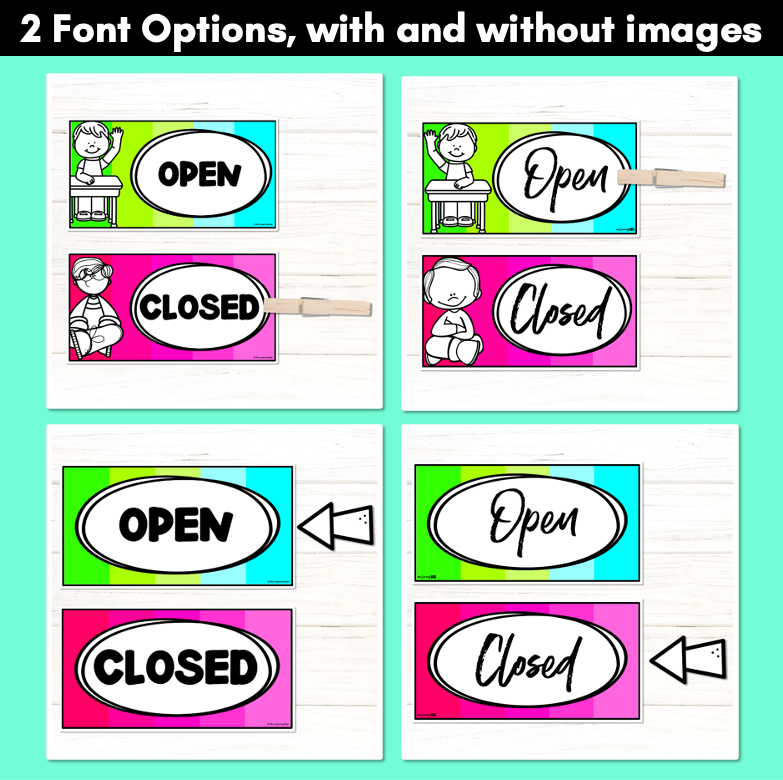 Open & Closed Signs | Classroom Management Tool