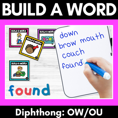 DIPHTHONG OW & OU Word Building Cards