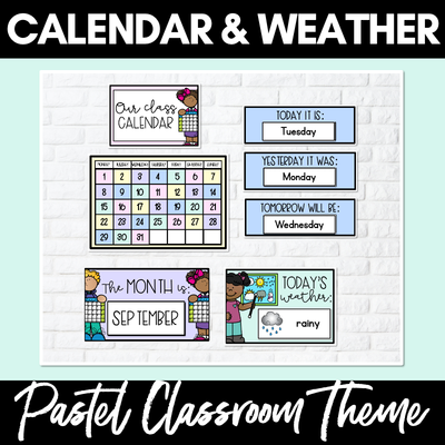 PASTEL CLASSROOM DECOR Calendar and Weather Display