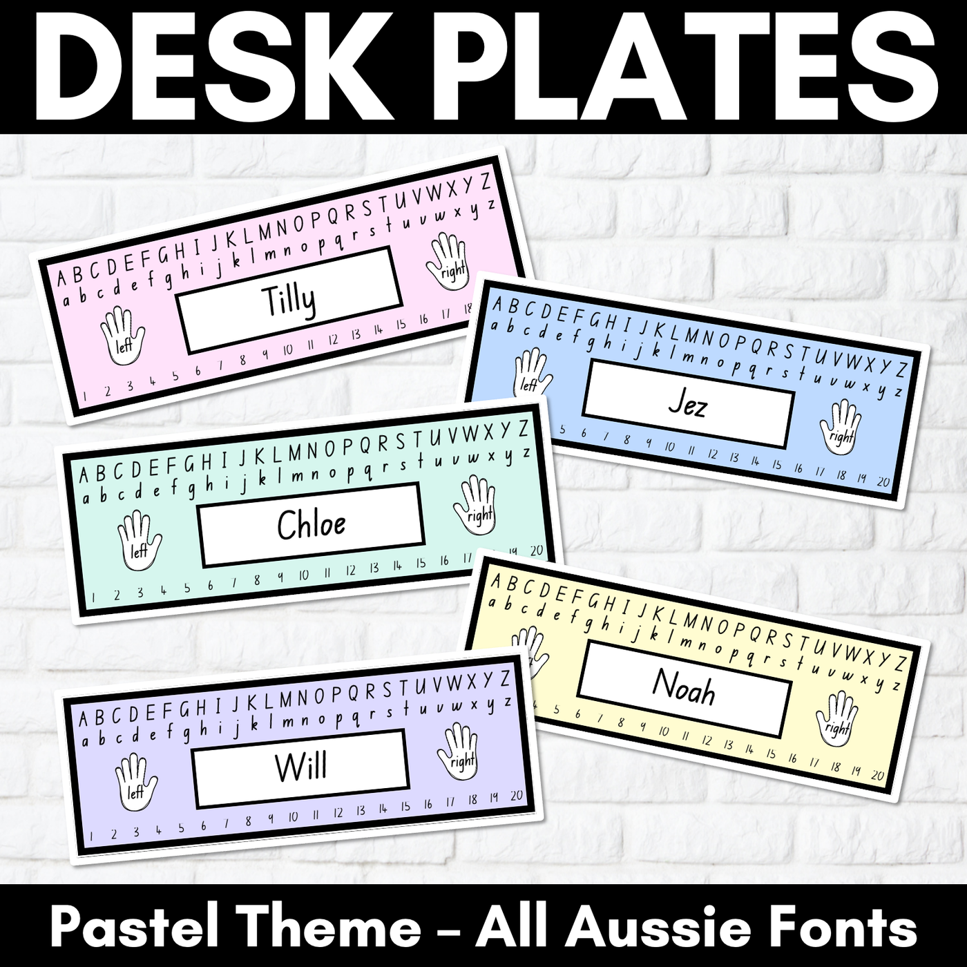 PASTEL CLASSROOM DECOR Desk Plates