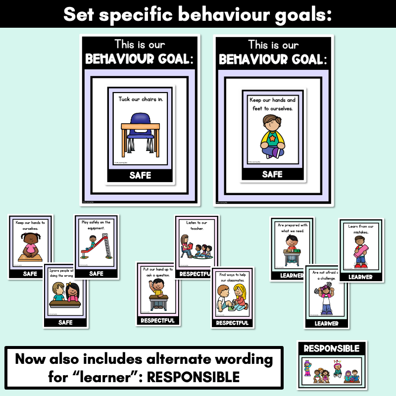 Positive Behaviour Choice Posters | Safe Respectful Learners | Pastel Theme