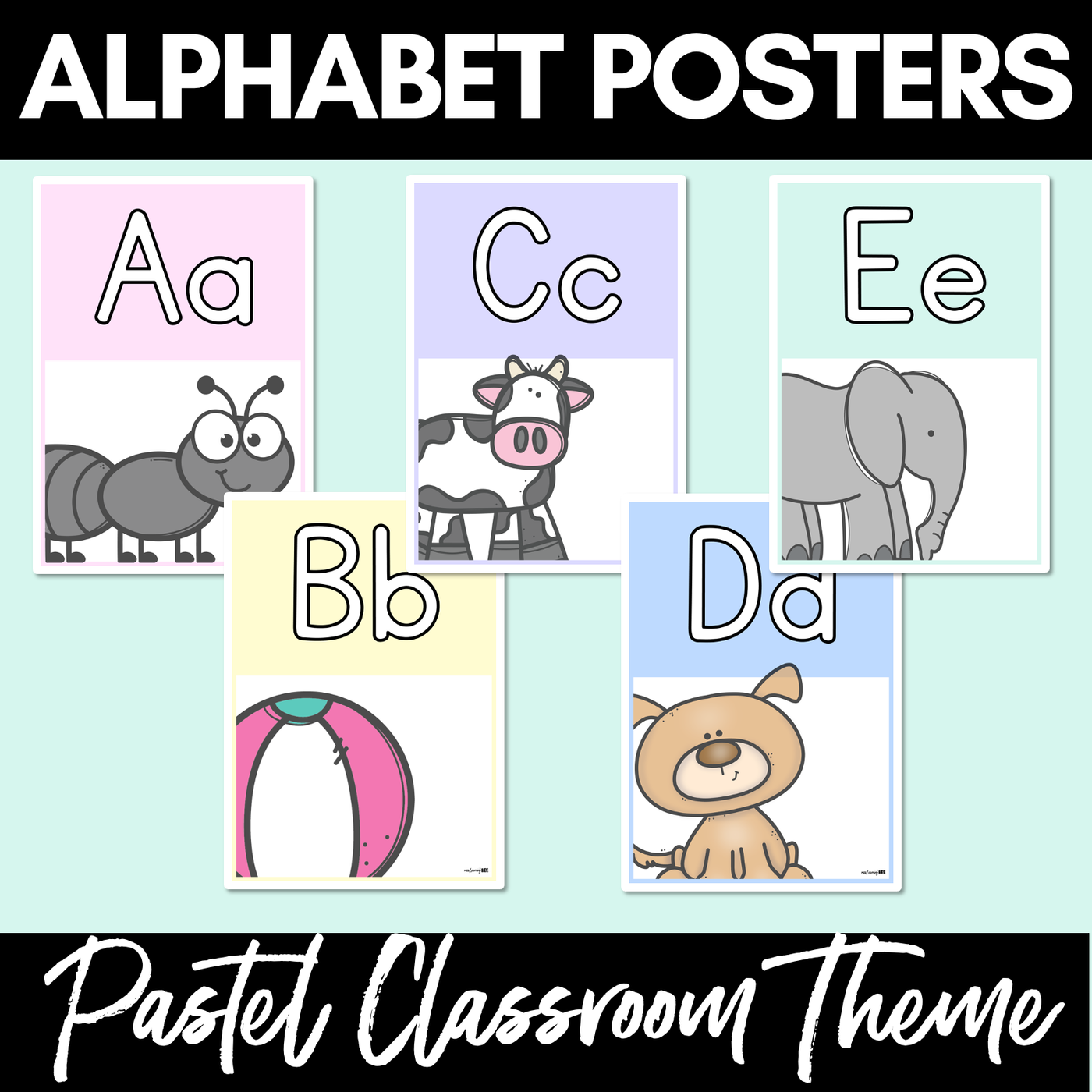 PASTEL CLASSROOM DECOR Alphabet Posters - All Aussie Fonts