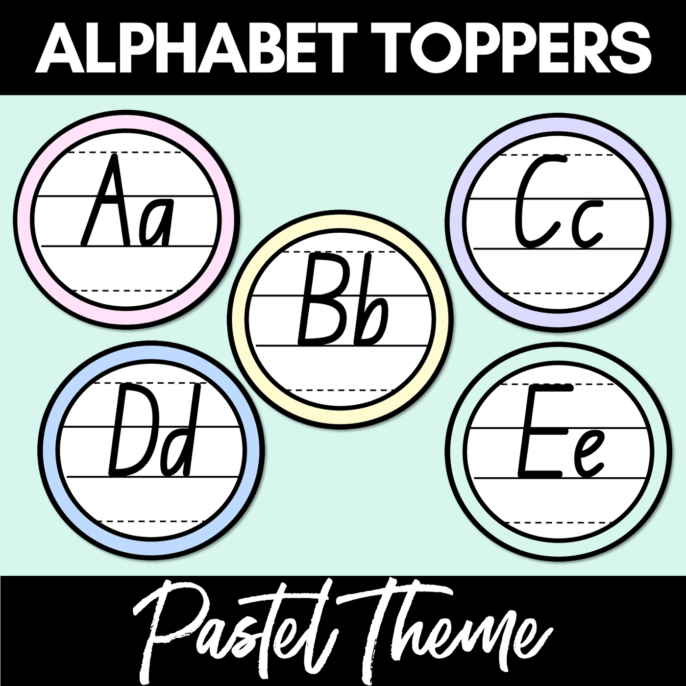 PASTEL CLASSROOM DECOR Alphabet Toppers