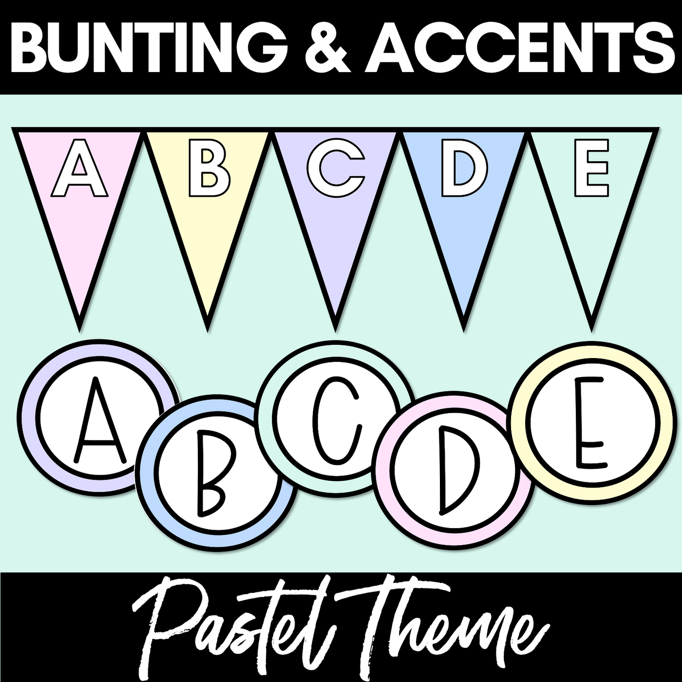 PASTEL CLASSROOM DECOR Accents & Bunting