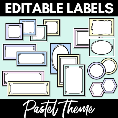 PASTEL DECOR Editable Labels