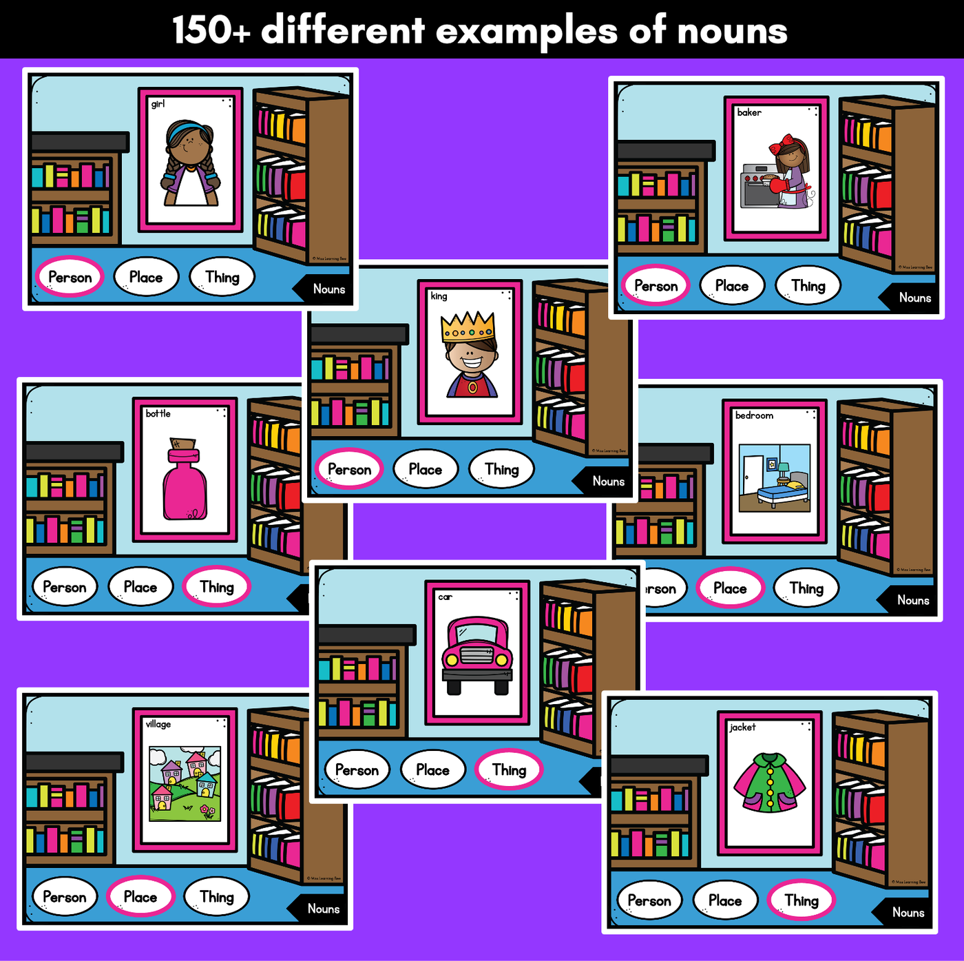 Types of Nouns Interactive PowerPoint Slides - PERSON, PLACE OR THING?