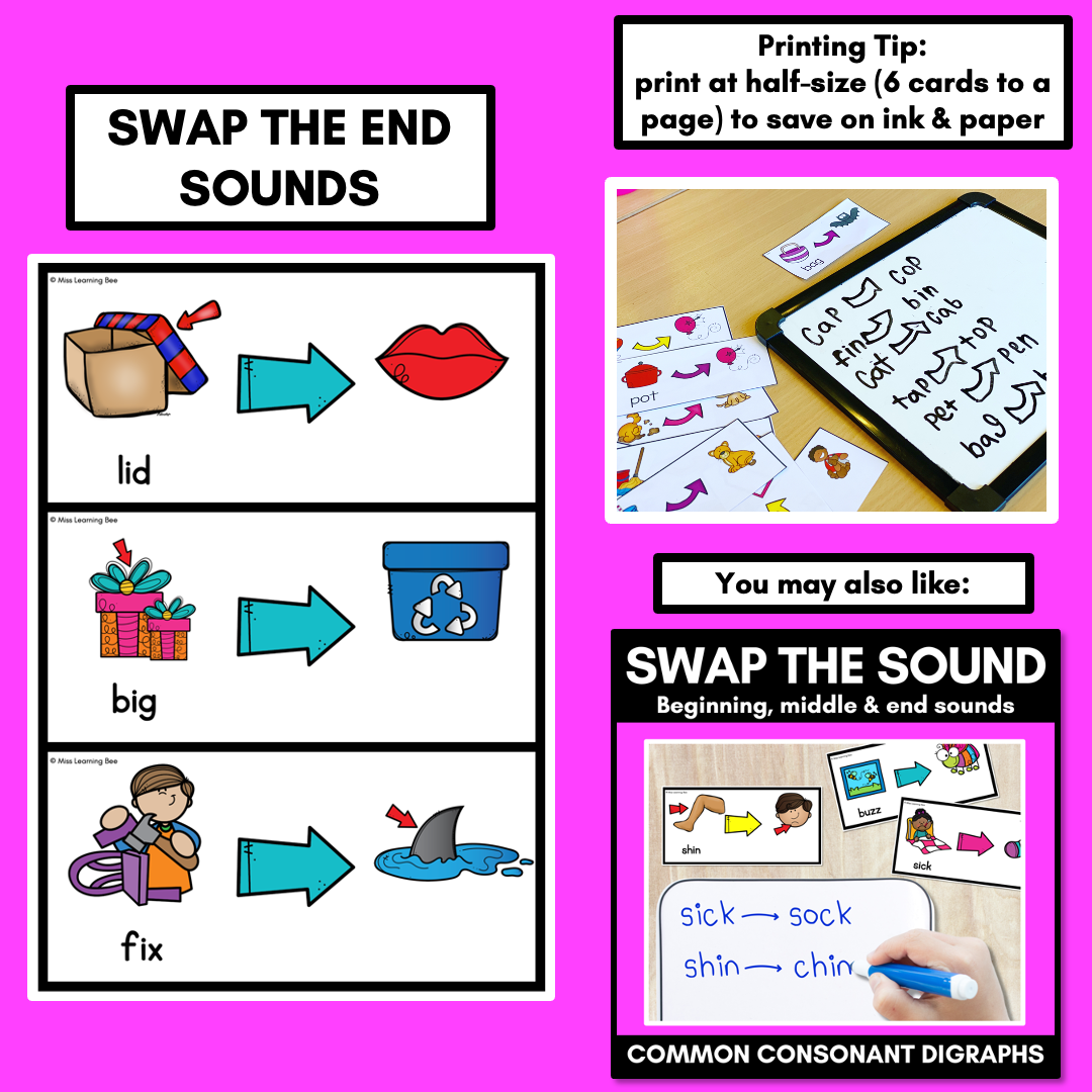 Phonemic Awareness - Phoneme Substitution with CVC Words