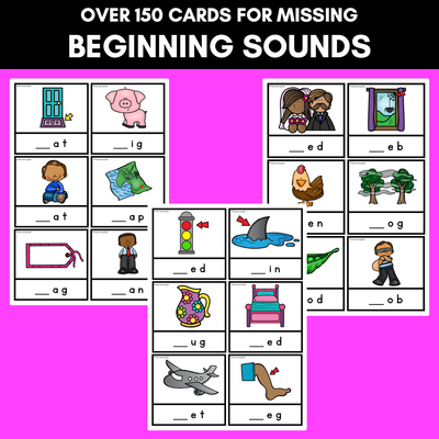 Missing Sound Task Cards- Phonemic Awareness with CVC Words