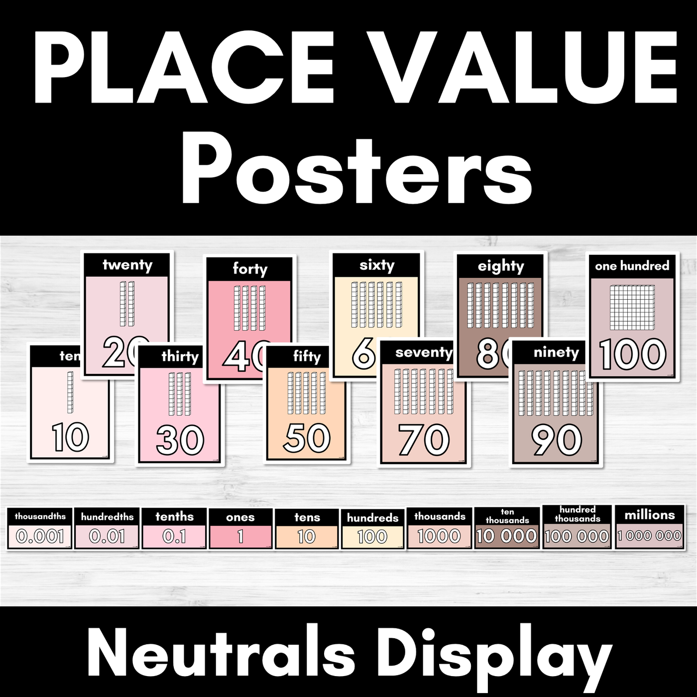 Place Value Posters NEUTRAL COLOURS