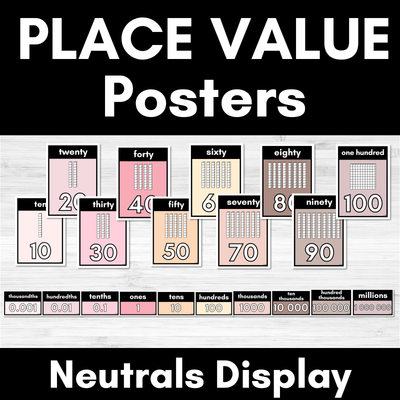 Place Value Posters NEUTRAL COLOURS