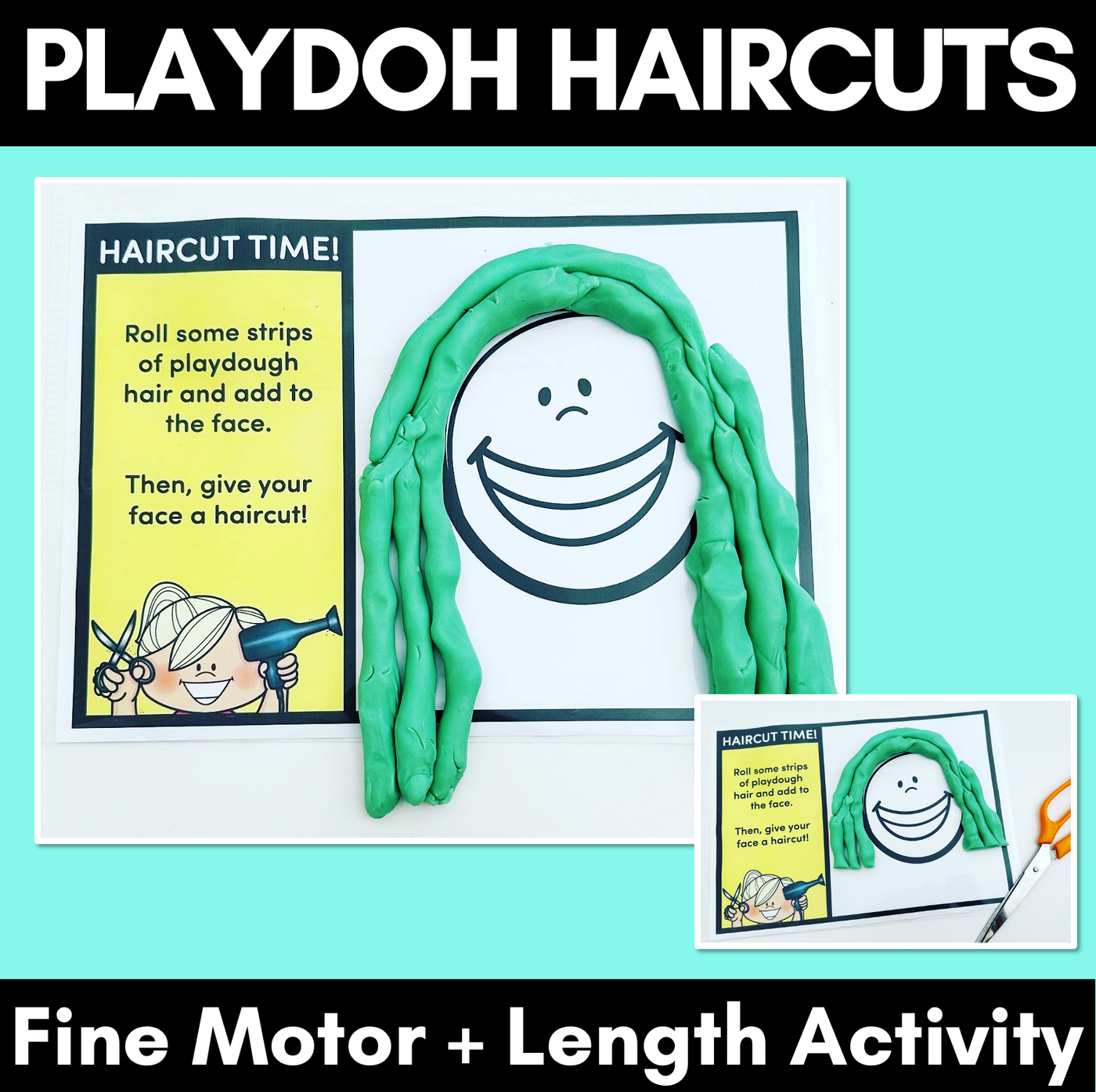 Playdough Haircuts - Fine Motor and Length Activity – Mrs Learning Bee