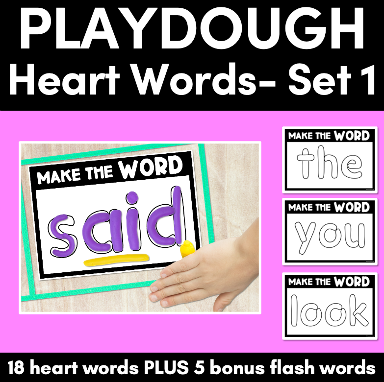 Playdough Heart Word Practice - Set 1