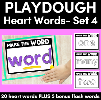 Playdough Heart Word Practice - Set 4