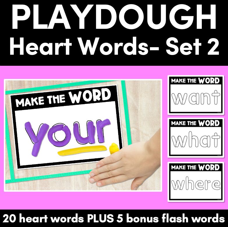 Playdough Heart Word Practice - Set 2