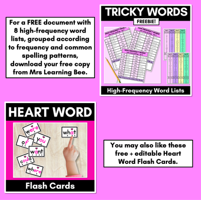 Playdough Heart Word Practice - Set 4