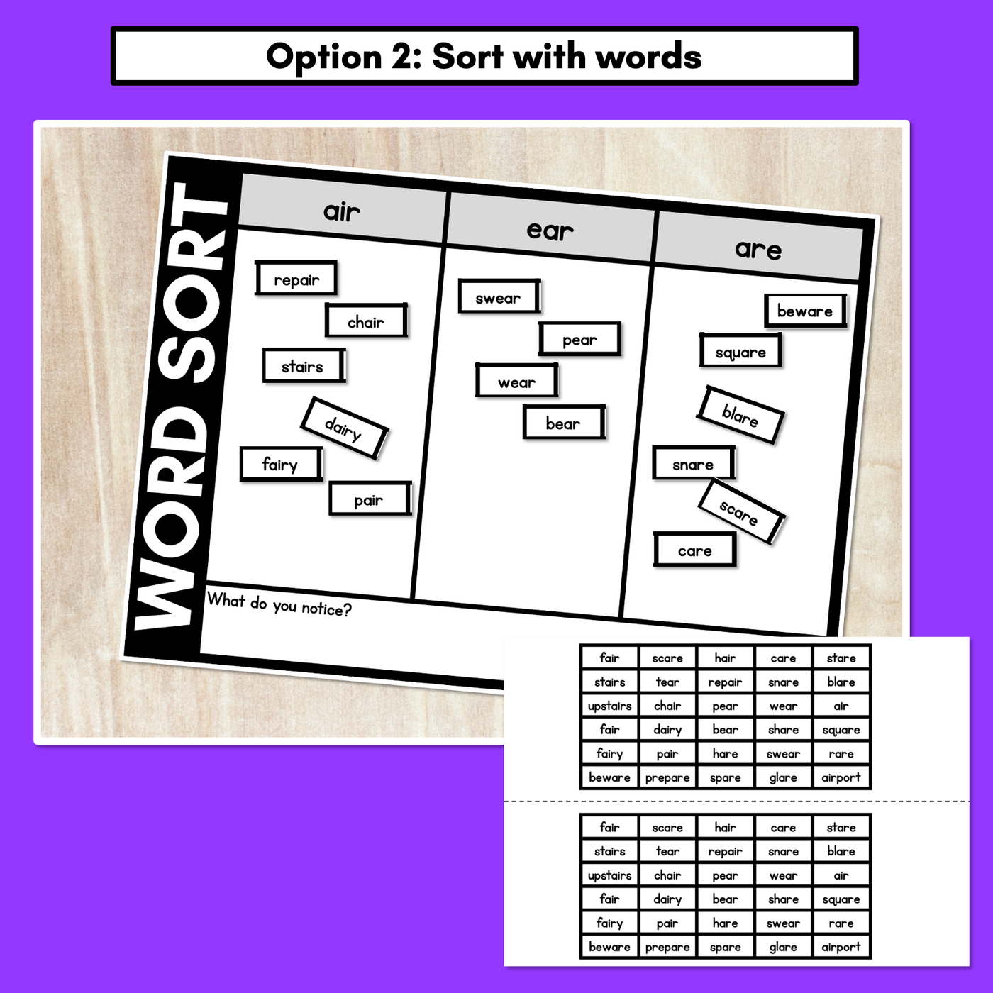 R-CONTROLLED VOWEL AIR WORD SORT