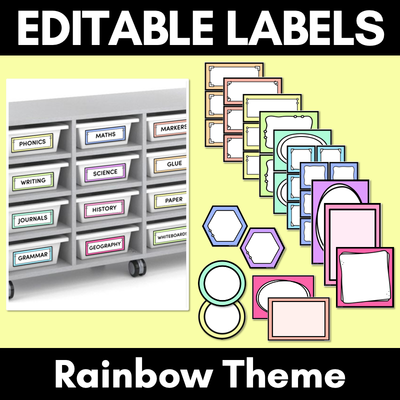RAINBOW CLASSROOM DECOR - Editable Labels
