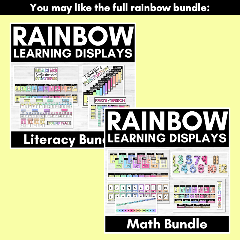 RAINBOW CLASSROOM DECOR - Days of the Week & Months of the Year