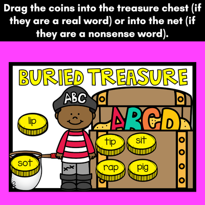 Real and Nonsense CVC Words DIGITAL Phonics Activity | POWERPOINT