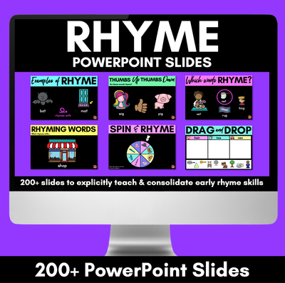 Rhyme Activities for Kindergarten - Phonological Awareness PowerPoint