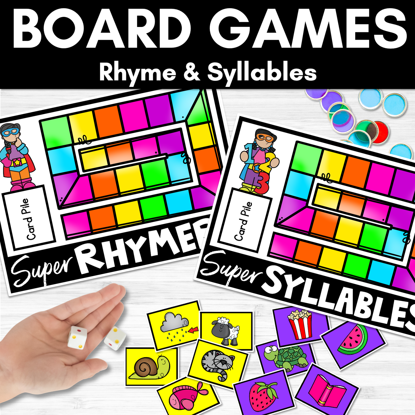 Rhyme and Syllable Board Games - Phonological Awareness