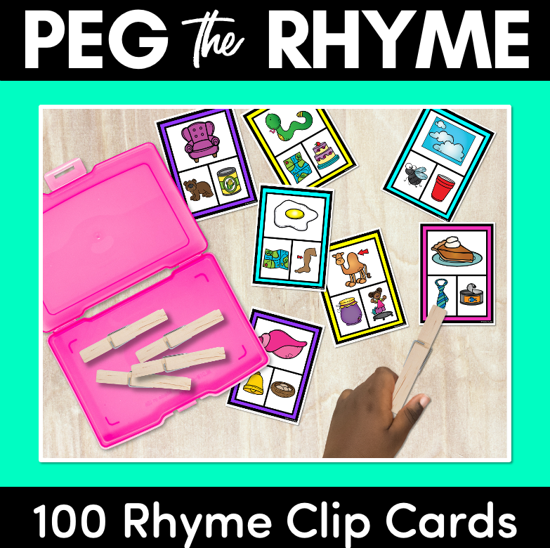Rhyme Clip Cards - Phonological Awareness Activities for Kindergarten
