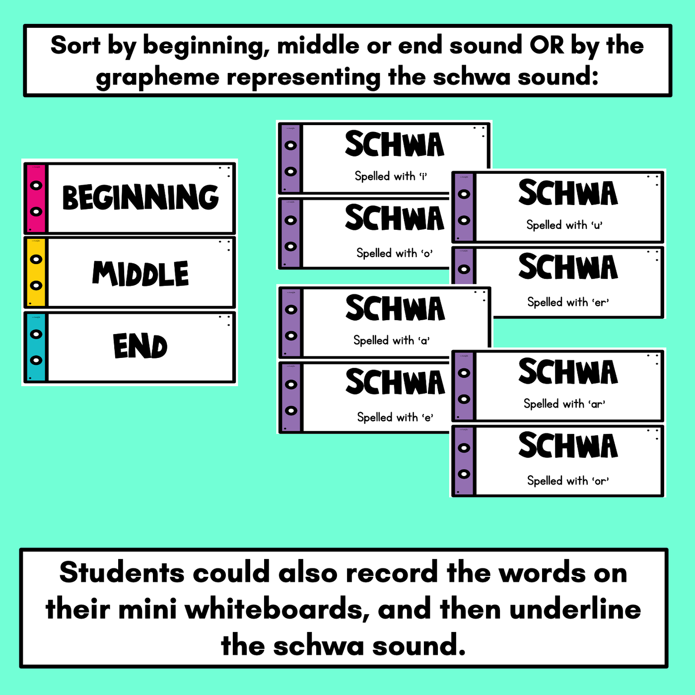 Schwa Activity - Word and Picture Sort for Schwa Words