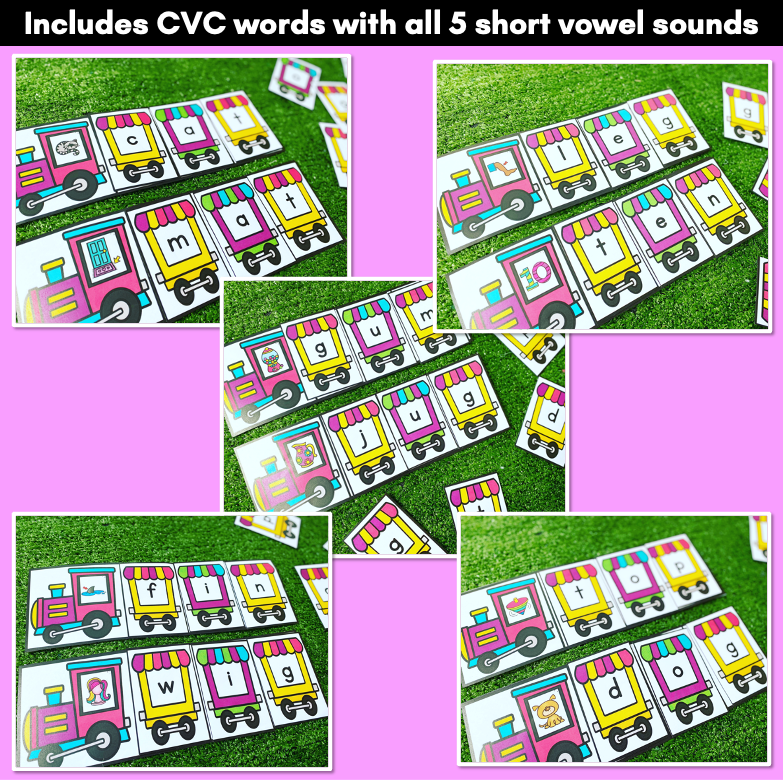 CVC WORD BUILDING TRAINS - Kindergarten Phonics Game