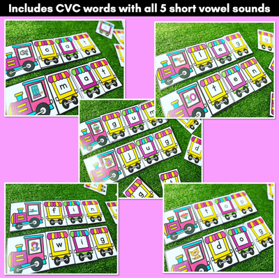 CVC WORD BUILDING TRAINS - Kindergarten Phonics Game