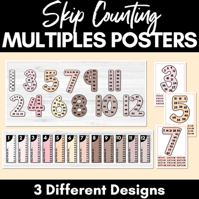 Skip Counting Posters - Neutral Multiples