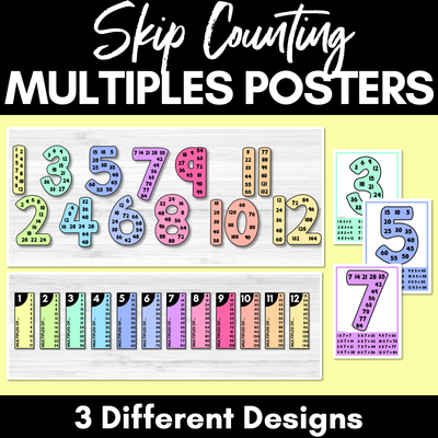 Skip Counting Posters - Rainbow Multiples