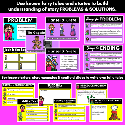 Narrative Writing Lesson Slides - Fairy Tales - Imaginative Texts POWERPOINT