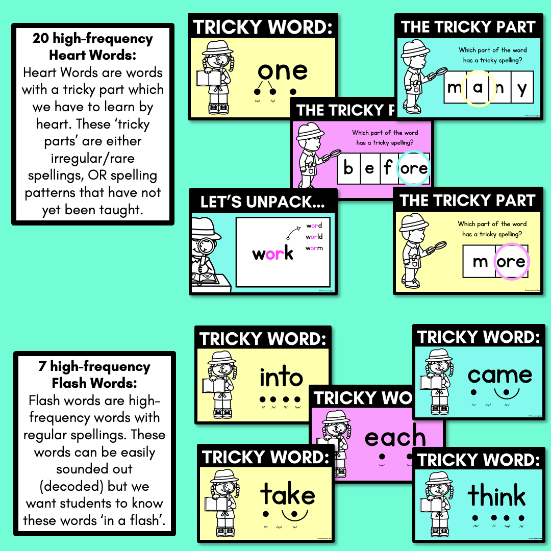High Frequency Heart Word Lessons SET 4-  WORDS WITH TRICKY SPELLINGS