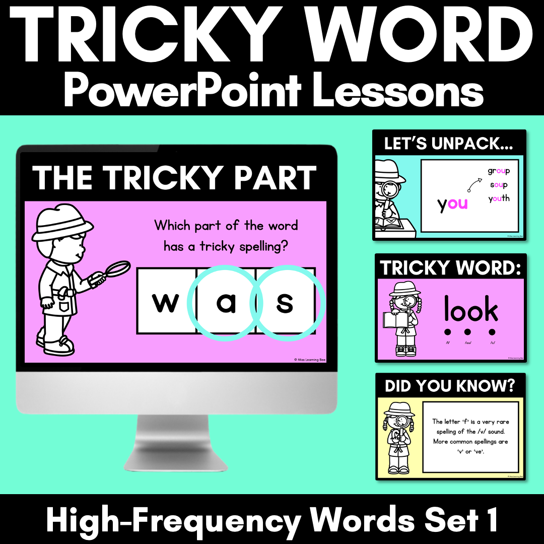 High Frequency Heart Word Lessons SET 1 - WORDS WITH TRICKY SPELLINGS