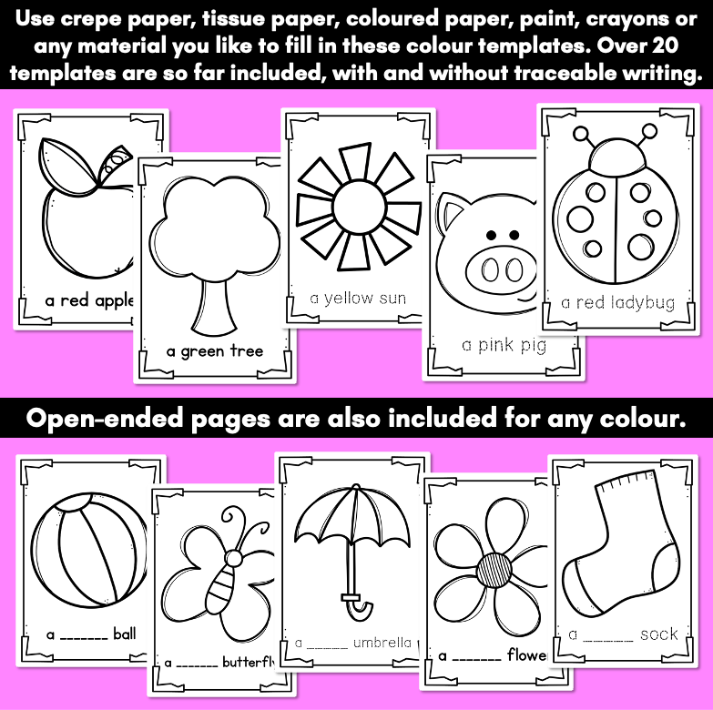 Colour Activities and Printables- Kindergarten Colour Worksheets