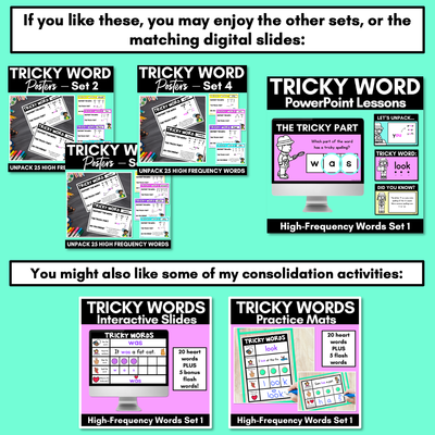 High Frequency Heart Word Posters SET 1 - WORDS WITH TRICKY SPELLINGS