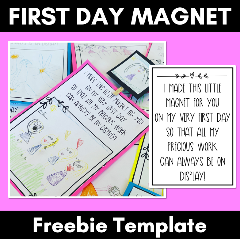 First Day of School MAGNET TEMPLATE FREEBIE