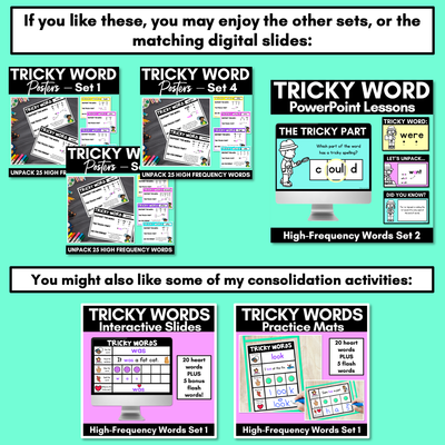 High Frequency Heart Word Posters SET 2 - WORDS WITH TRICKY SPELLINGS
