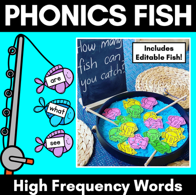 HIGH FREQUENCY WORD FISH - Editable Magnetic Fish Templates