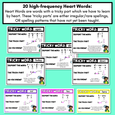 High Frequency Heart Word Posters SET 3- WORDS WITH TRICKY SPELLINGS