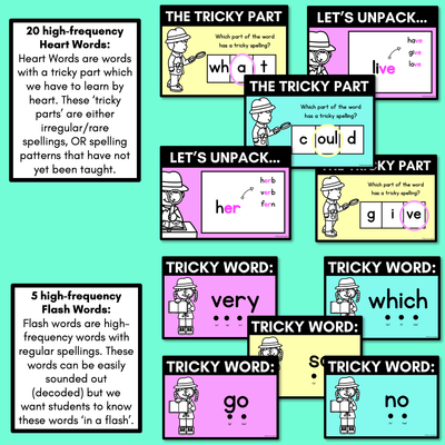 High Frequency Heart Word Lessons SET 2-  WORDS WITH TRICKY SPELLINGS