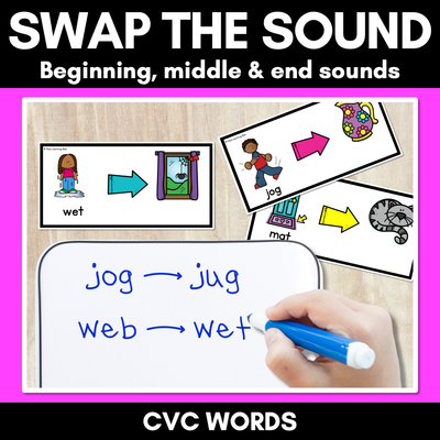 Phonemic Awareness - Phoneme Substitution with CVC Words